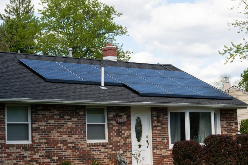 Solar panels on rooftop